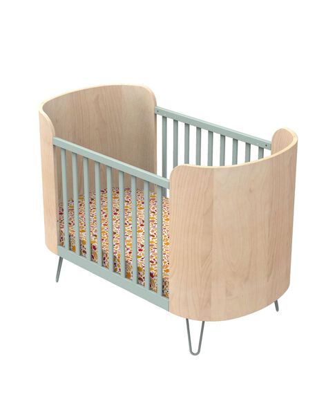 Little big bed wood-blue lime Galopin 140x70cm 